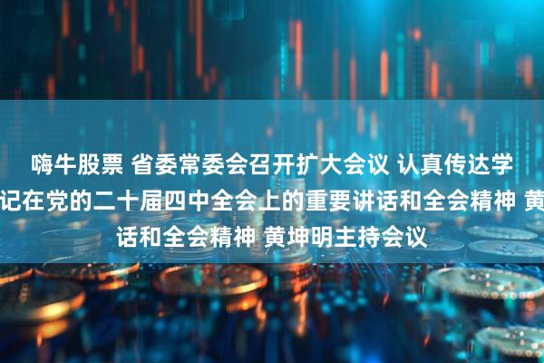 嗨牛股票 省委常委会召开扩大会议 认真传达学习习近平总书记在党的二十届四中全会上的重要讲话和全会精神 黄坤明主持会议